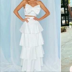 Show Me Your Mumu White Katrina Swing Skirt and Big Bow Top